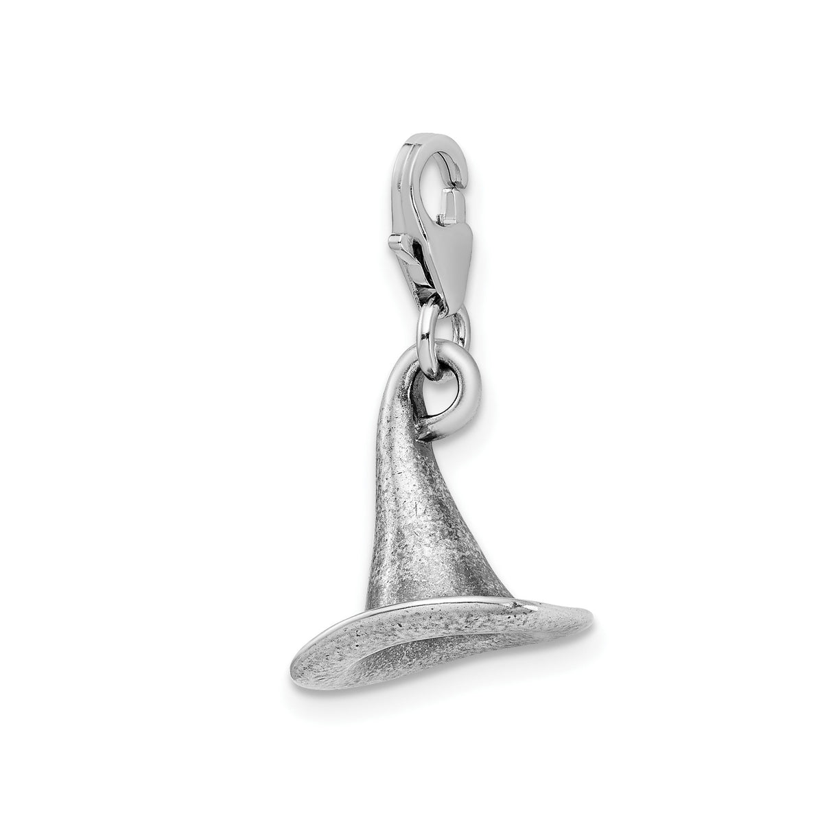 Sterling Silver Witch Hat Pendant, 3D Pointed Hat Charm, Mystical Fantasy Jewelry for Women or Unisex