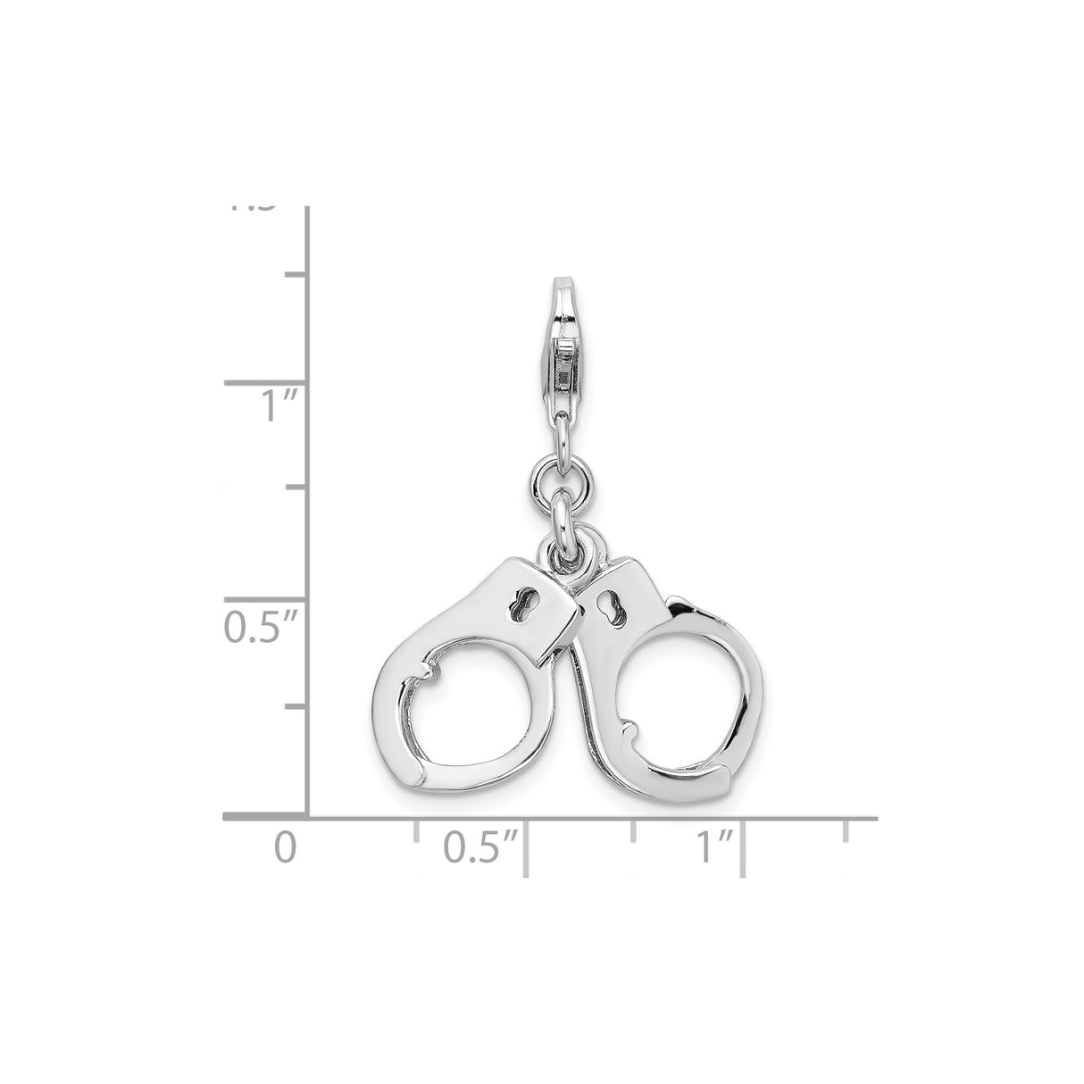 Sterling Silver Handcuff Charm Pendant, Edgy Mini Handcuffs Jewelry for Women or Unisex Wear