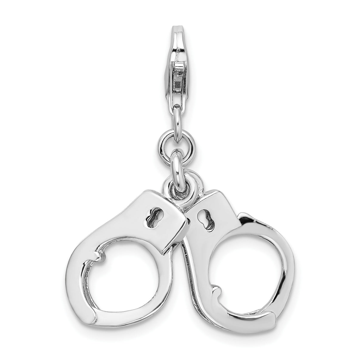 Sterling Silver Handcuff Charm Pendant, Edgy Mini Handcuffs Jewelry for Women or Unisex Wear