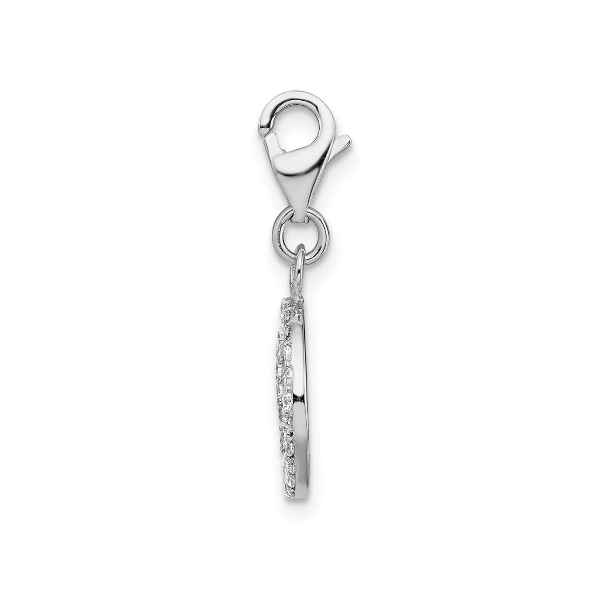 Sterling Silver Peace Sign Pendant with Cubic Zirconia, Boho Spiritual Jewelry Charm