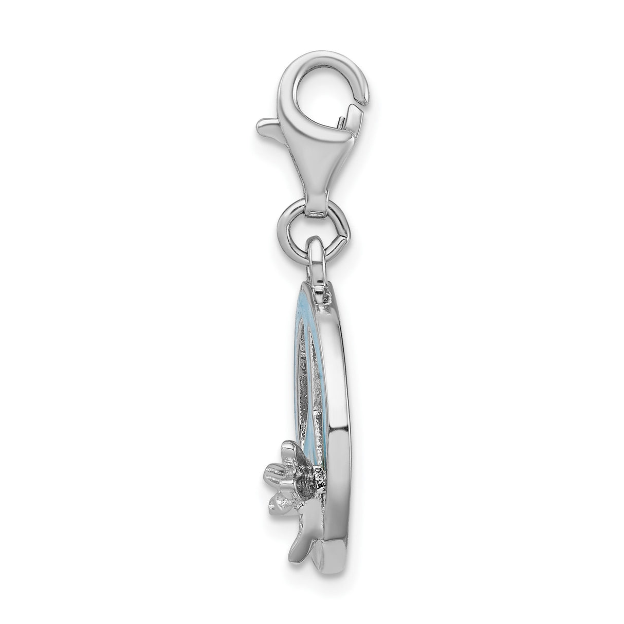 Sterling Silver Dragonfly Charm with Turquoise Enamel Peace Symbol, Boho Spiritual Pendant