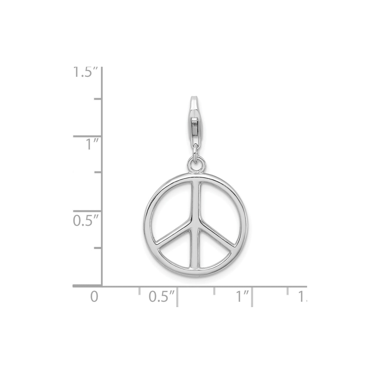 Sterling Silver Peace Sign Pendant, Open Circle Harmony Charm, Bohemian Retro Style