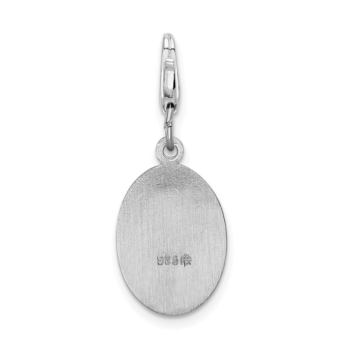 Sterling Silver Saint Christopher Oval Pendant, Religious Travel Protection Charm