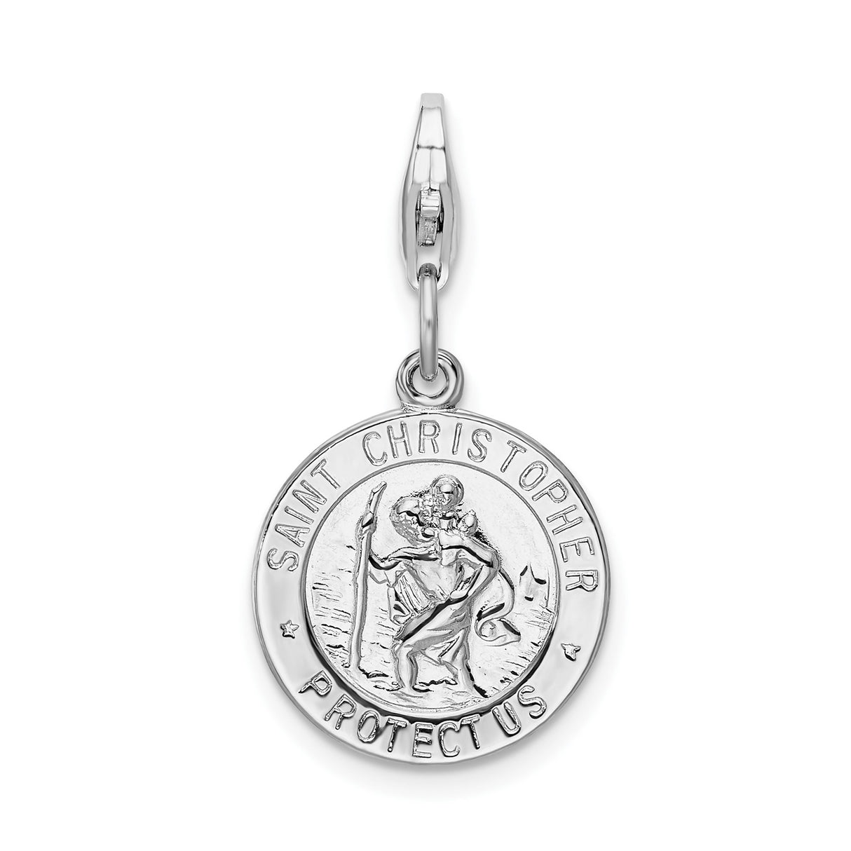 Sterling Silver Saint Christopher Medal Pendant, Travel Protection Spiritual Charm for Men and Women