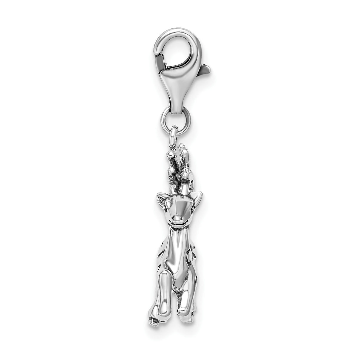 Sterling Silver Reindeer Charm with Celtic Knotwork Design, Holiday Animal Pendant