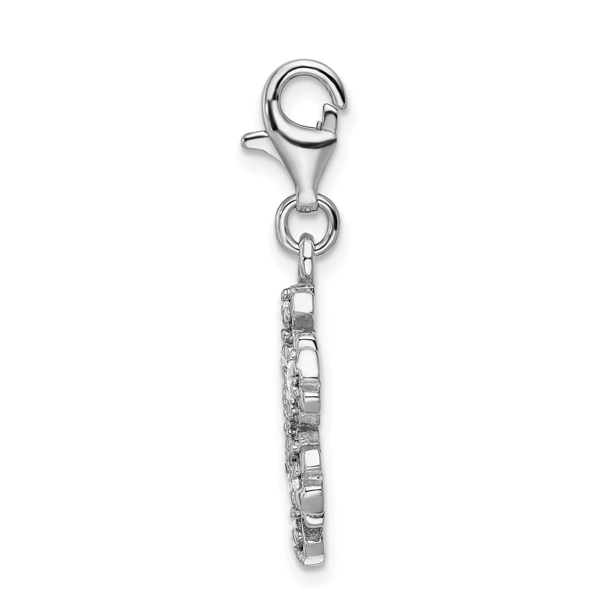 Sterling Silver Snowflake Pendant with Clear Cubic Zirconia, Winter Holiday Jewelry for Women