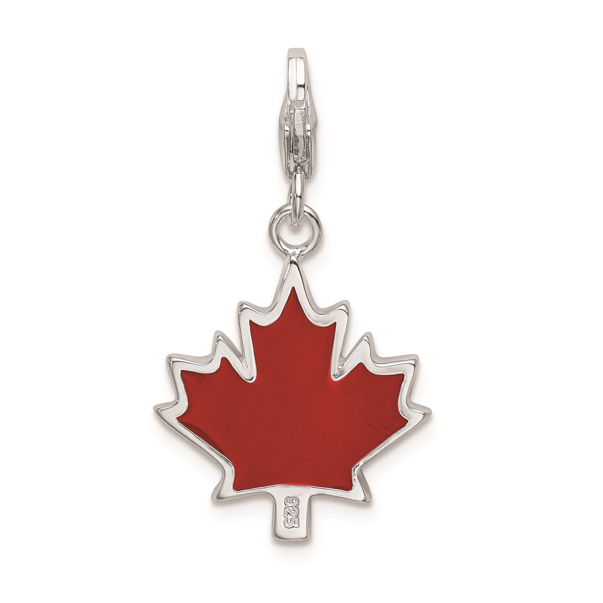 Sterling Silver Maple Leaf Charm Pendant with I Love Canada Engraving, Patriotic Canada Jewelry