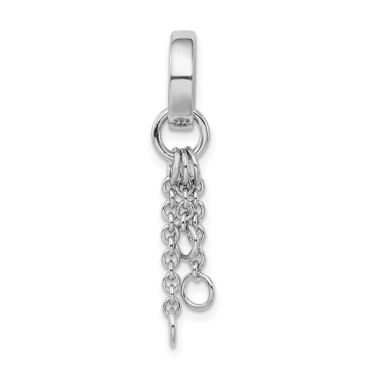 Sterling Silver Dangle Charm Pendant with Cascading Looped Chain Design