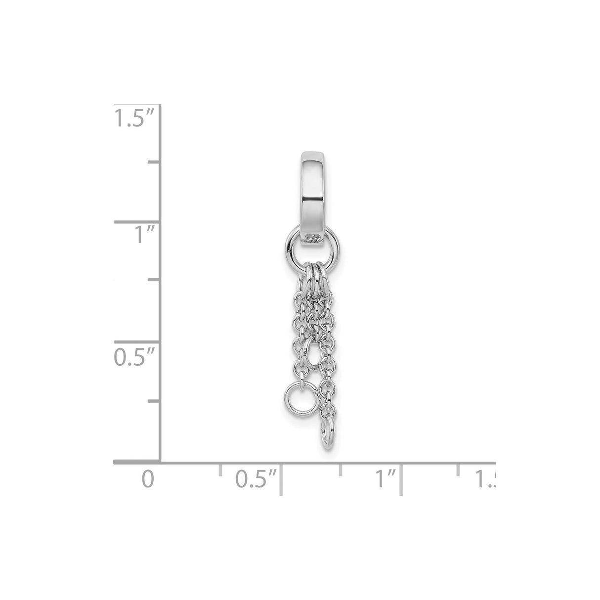 Sterling Silver Dangle Charm Pendant with Cascading Looped Chain Design