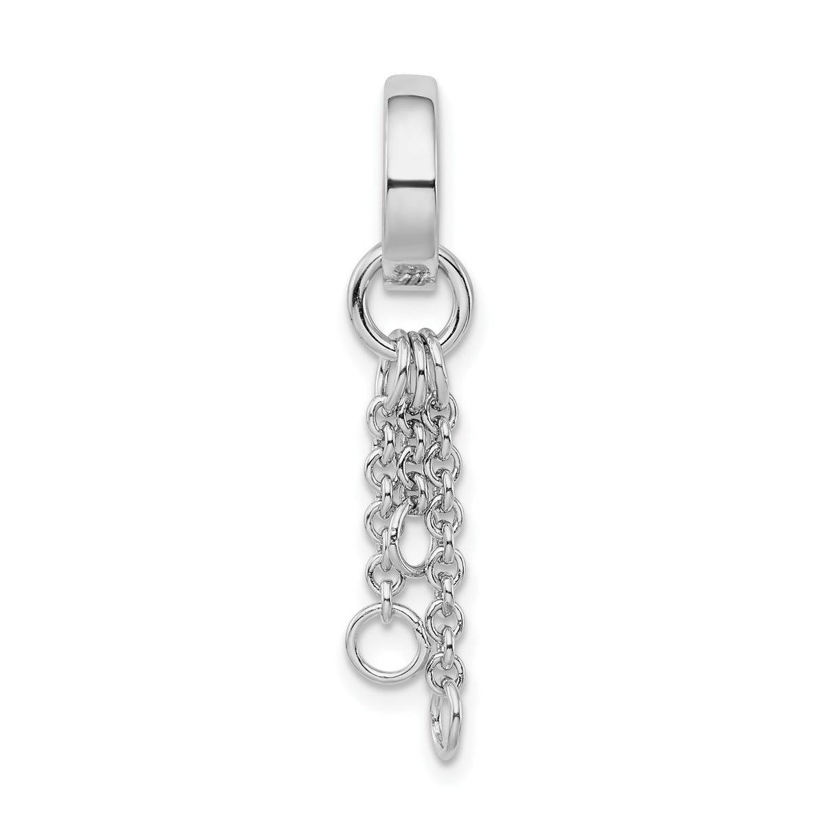 Sterling Silver Dangle Charm Pendant with Cascading Looped Chain Design