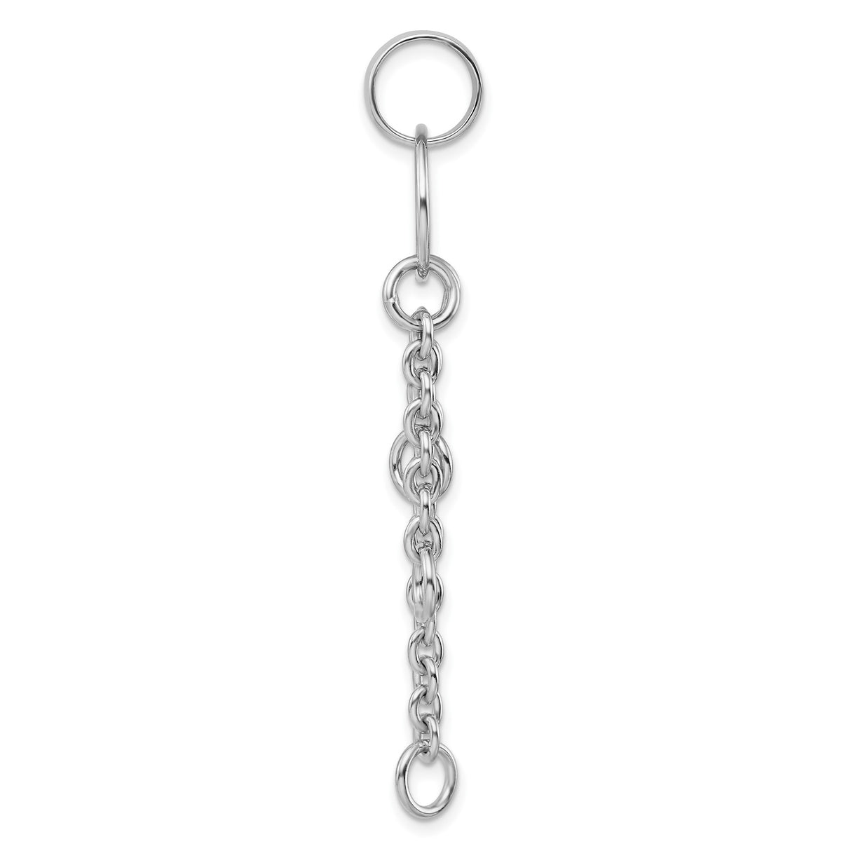 Sterling Silver Dangle Charm with Cascading Chains, Modern Minimalist Style for Women