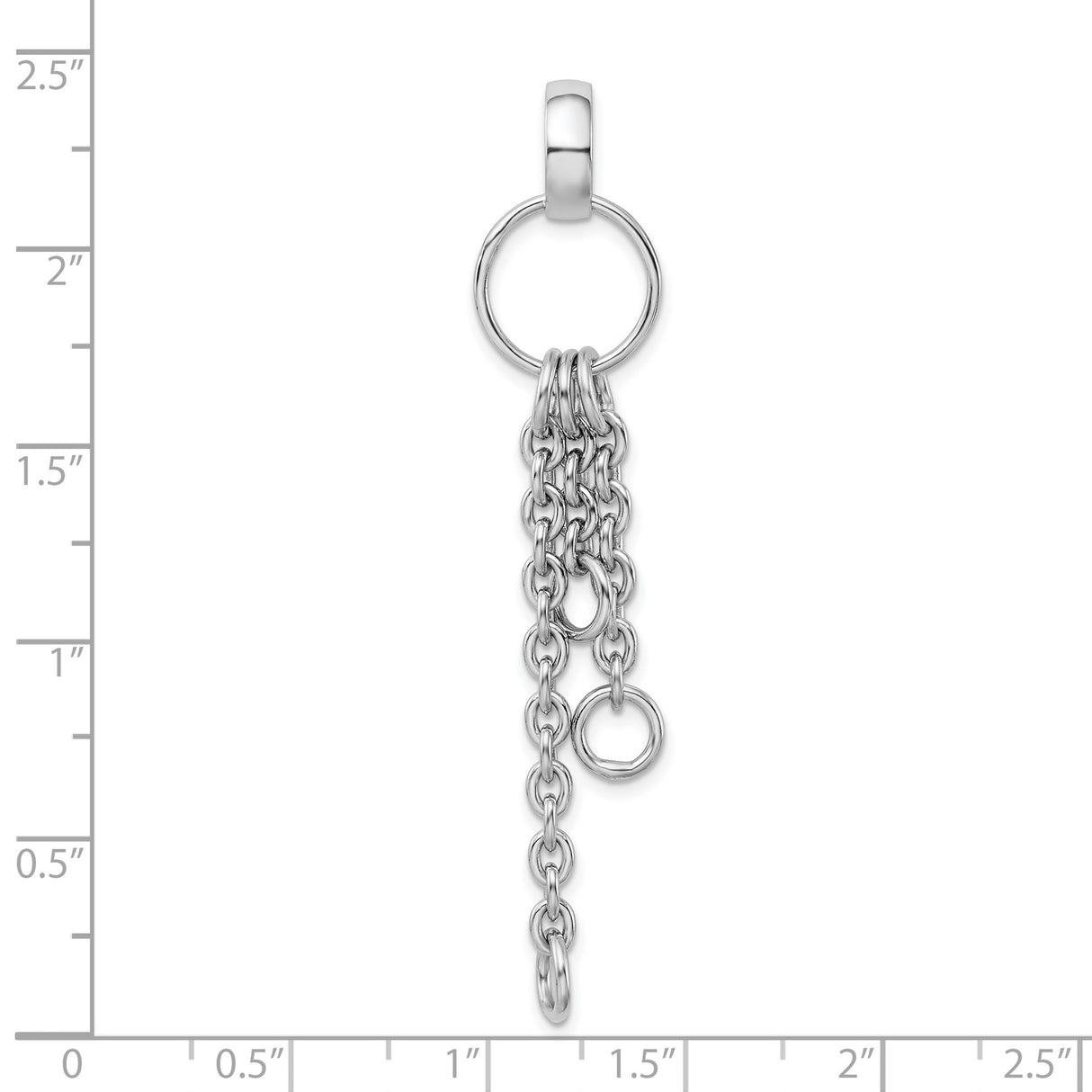Sterling Silver Dangle Charm with Cascading Chains, Modern Minimalist Style for Women