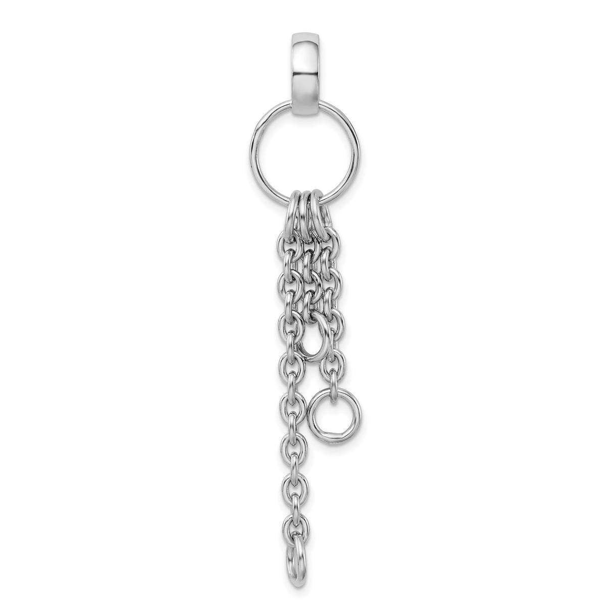Sterling Silver Dangle Charm with Cascading Chains, Modern Minimalist Style for Women