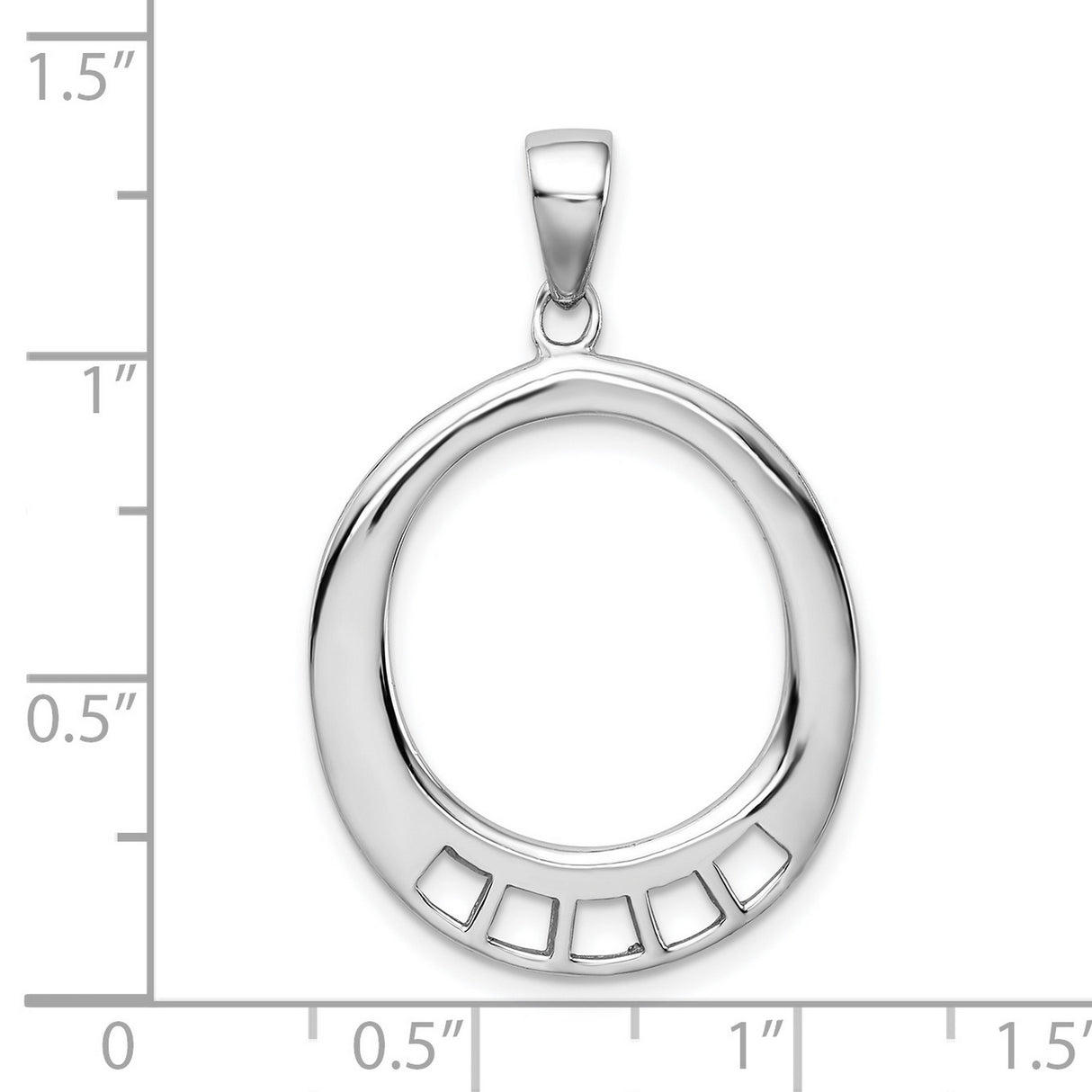 Sterling Silver Open Circle Pendant with Geometric Cutout Design, Minimalist Modern Style
