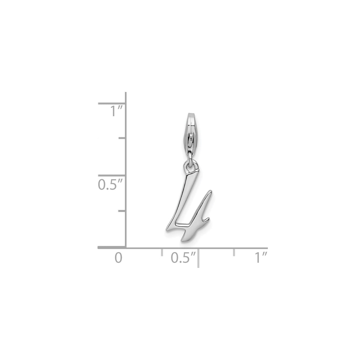 Sterling Silver Number 4 Pendant, Modern Numeral Charm, Unisex Minimalist Jewelry