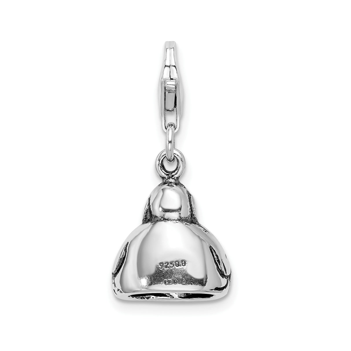 Sterling Silver Laughing Buddha Charm Pendant with Lobster Clasp, Symbol of Joy and Abundance