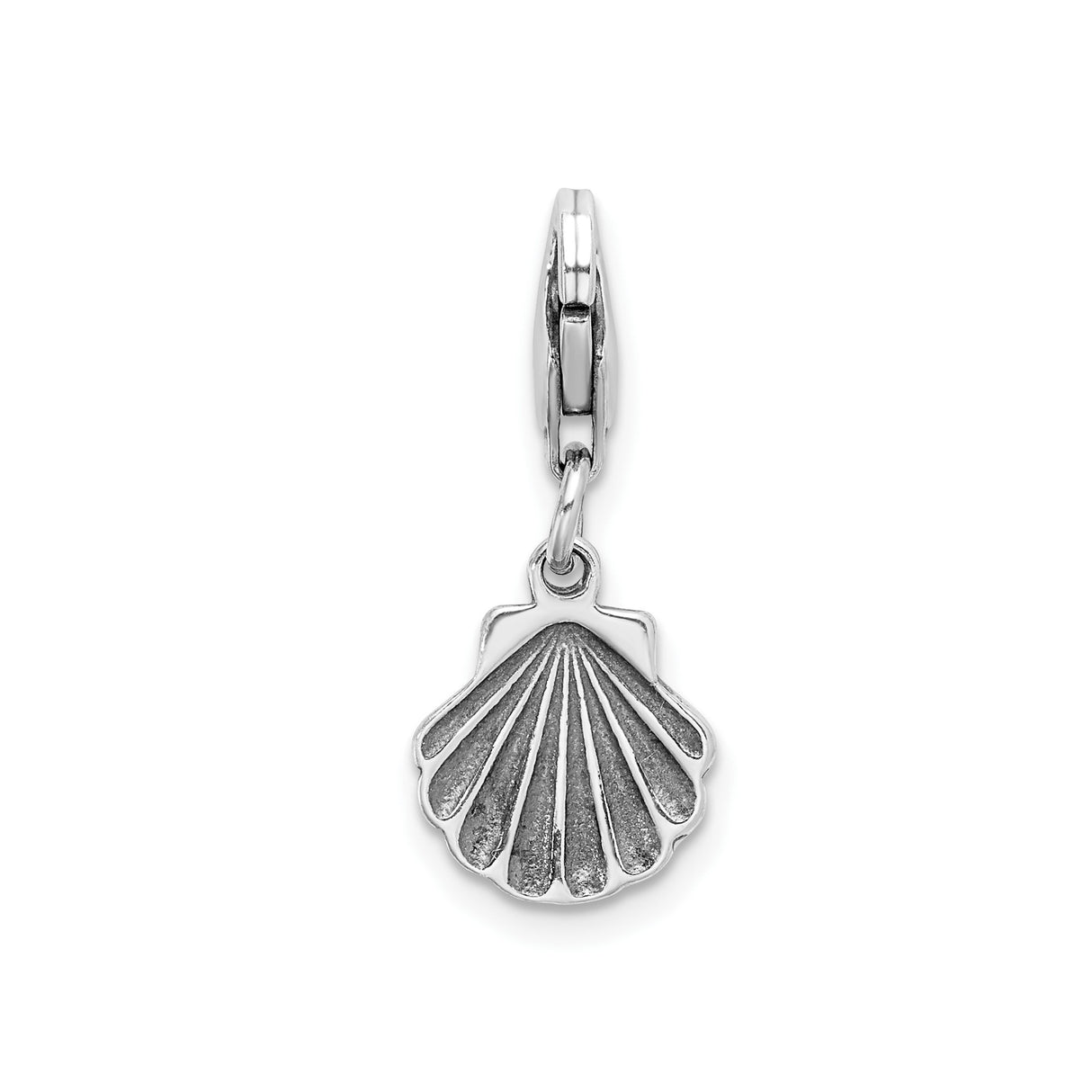 Sterling Silver Scallop Shell Pendant Charm, Camino de Santiago Religious Jewelry