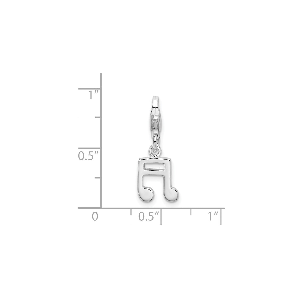 Sterling Silver Double Eighth Note Pendant, Musical Symbol Charm for Musicians and Music Lovers