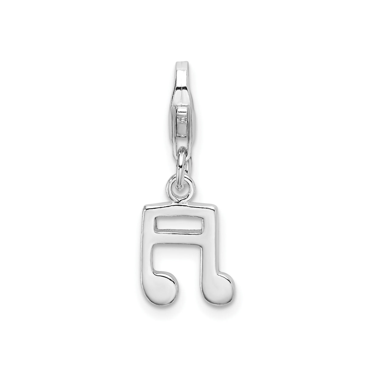 Sterling Silver Double Eighth Note Pendant, Musical Symbol Charm for Musicians and Music Lovers