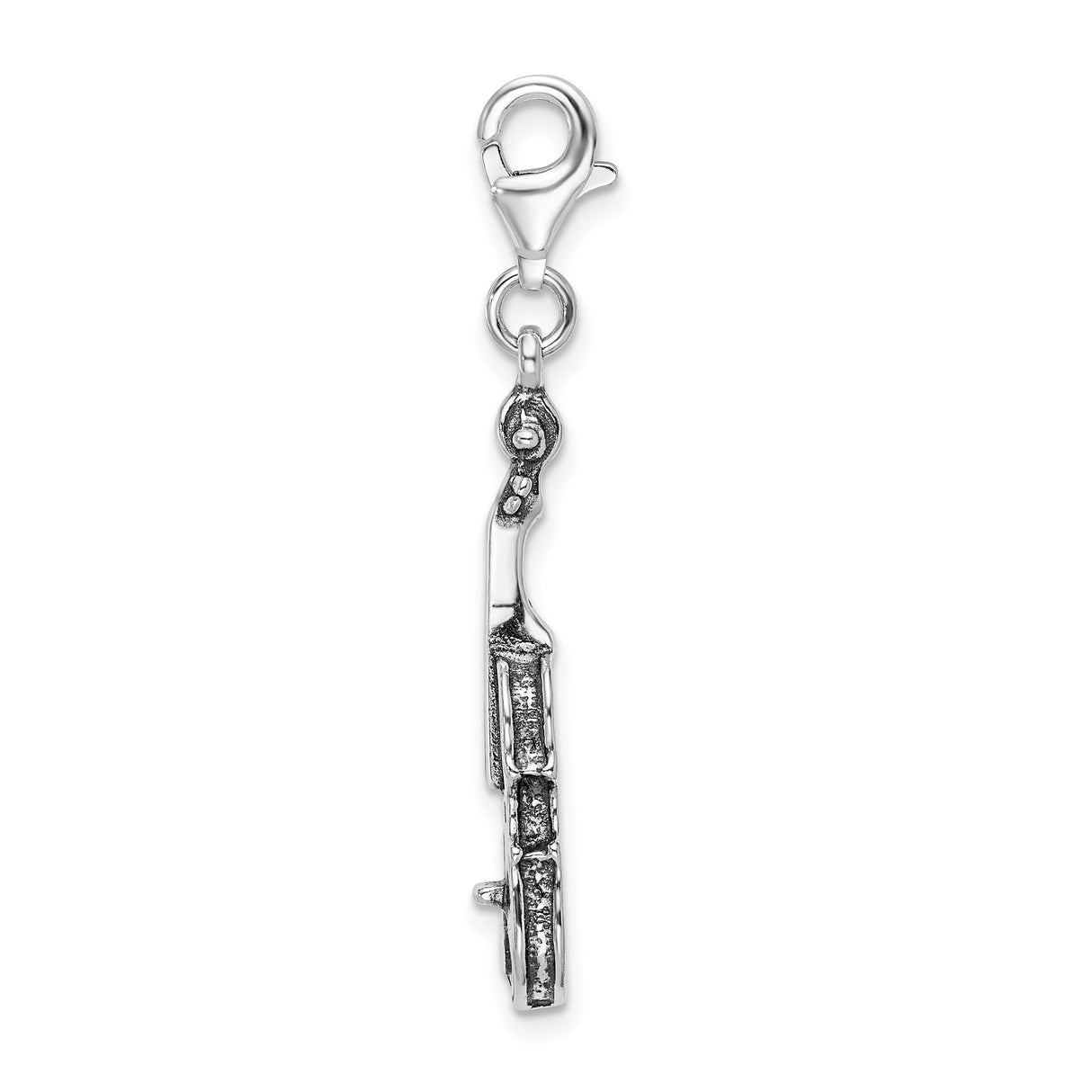 Sterling Silver Violin Charm Pendant, Detailed Musical Instrument Design