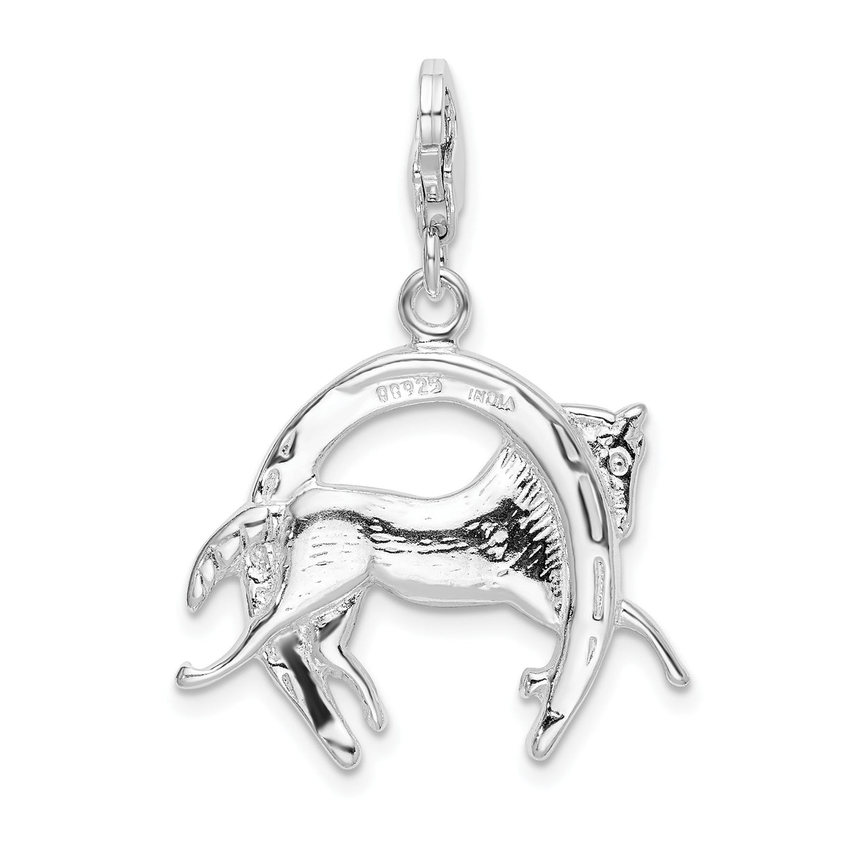 Sterling Silver Horse Pendant with Horseshoe Design, Western Equestrian Style for Women