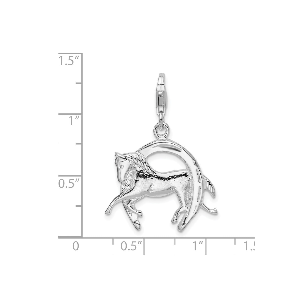 Sterling Silver Horse Pendant with Horseshoe Design, Western Equestrian Style for Women