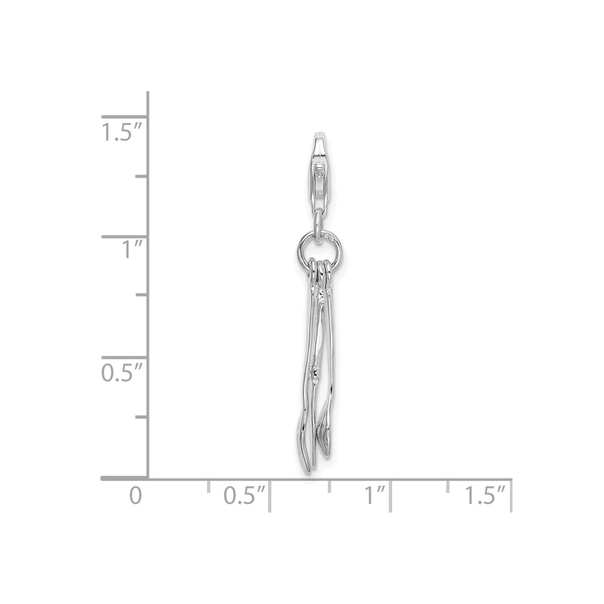 Sterling Silver Olive Branch Charm Pendant with Leaf Detailing, Nature-Inspired Symbol of Peace