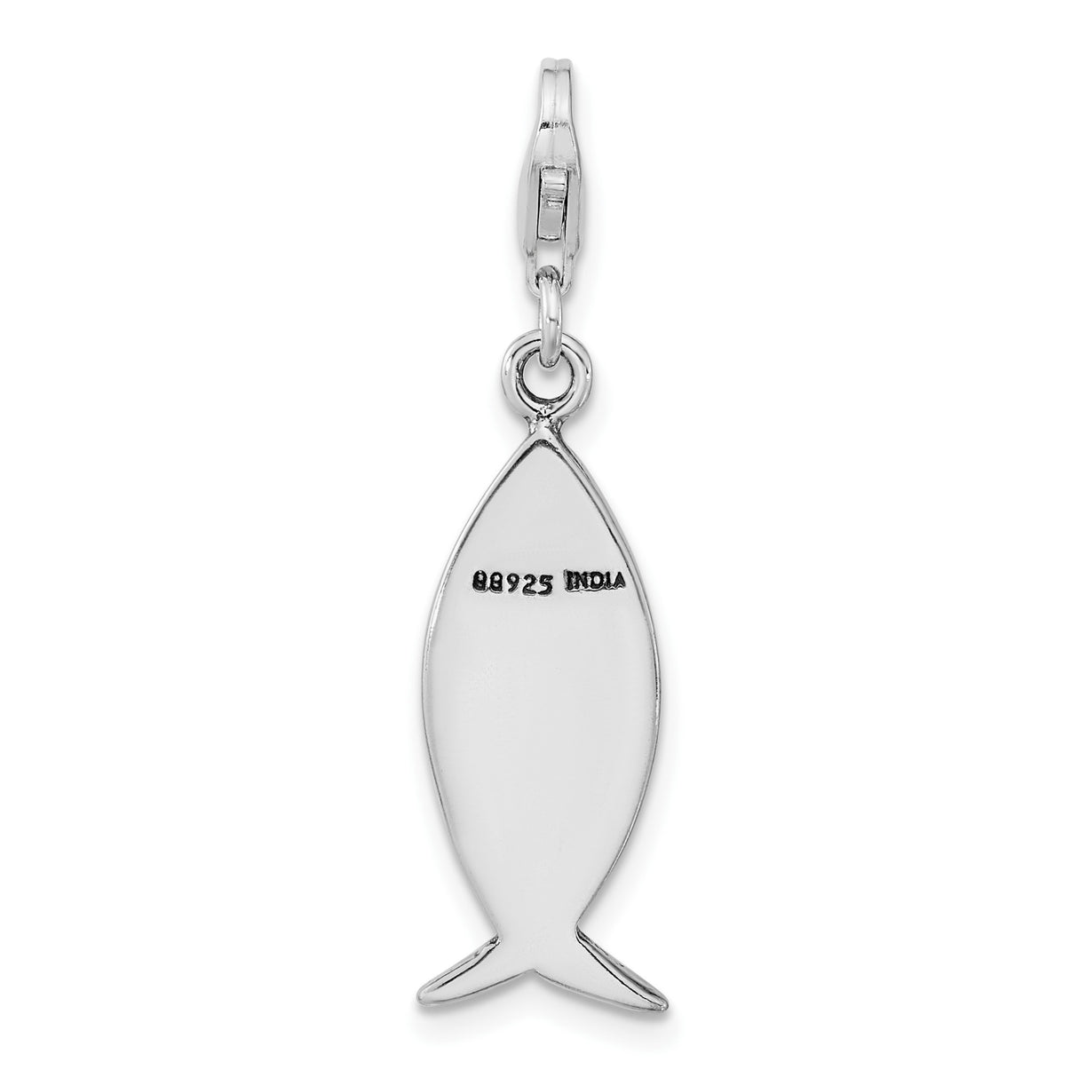 Sterling Silver Ichthys Pendant with WWJD Engraving, Christian Fish Charm Jewelry