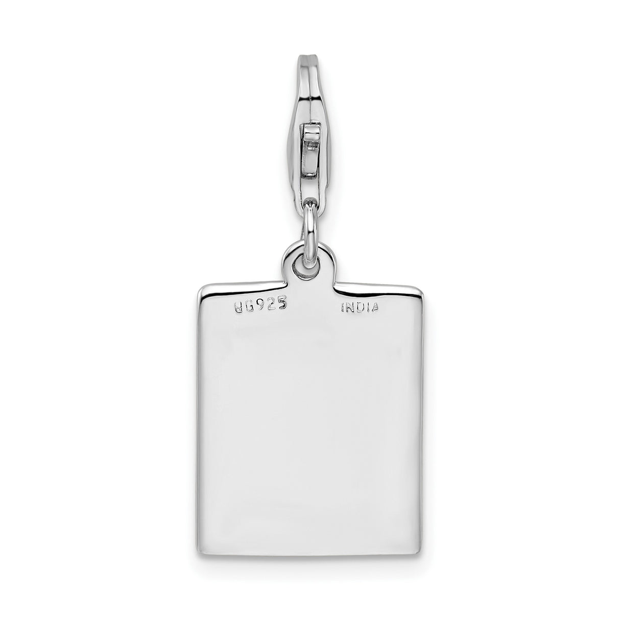 Sterling Silver Bingo Card Pendant Charm with Number Grid and Engraving