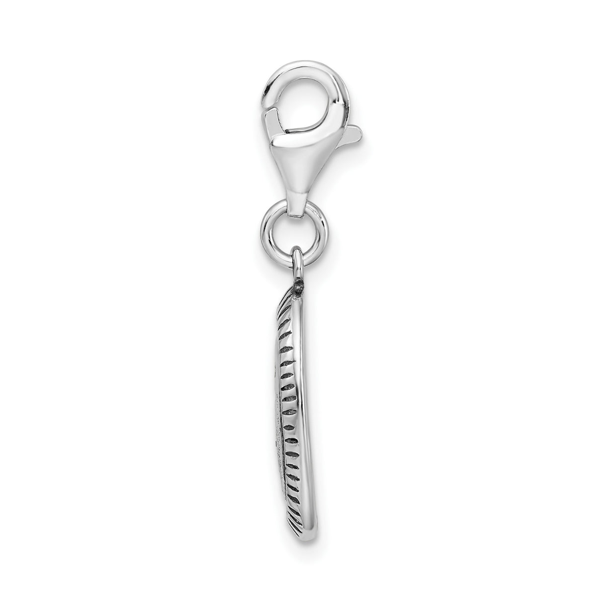 Sterling Silver Mom Pendant with Sunburst Border and Lobster Clasp Charm for Women
