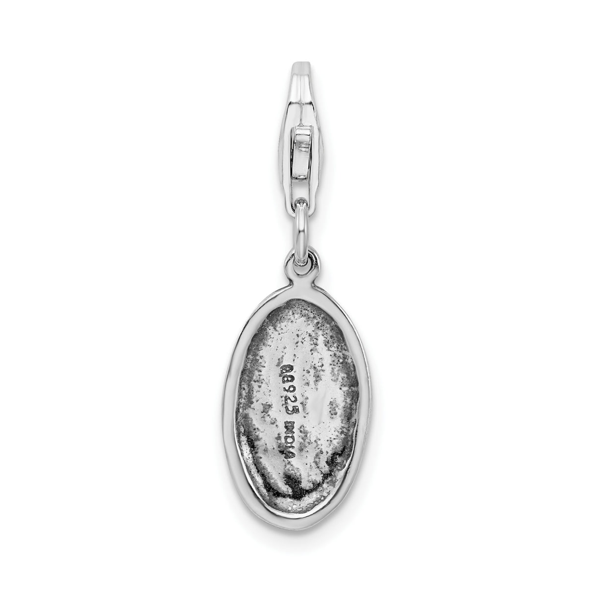 Sterling Silver Mom Pendant with Sunburst Border and Lobster Clasp Charm for Women