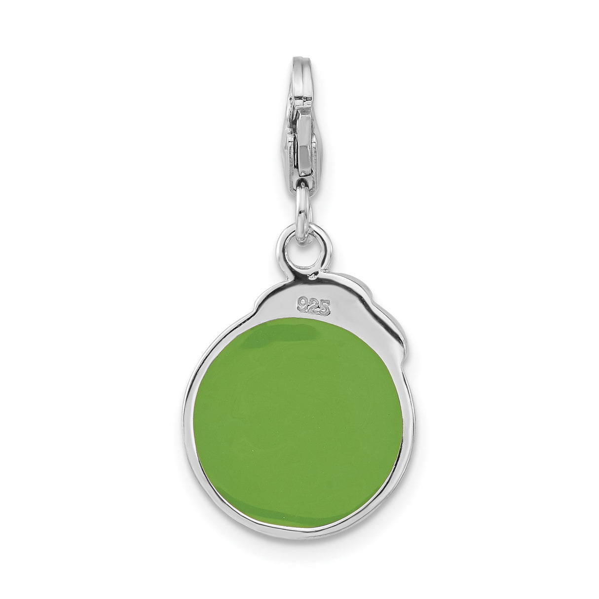 Sterling Silver Emoji Charm with Green Sad Face and Blue Ice Pack Pendant