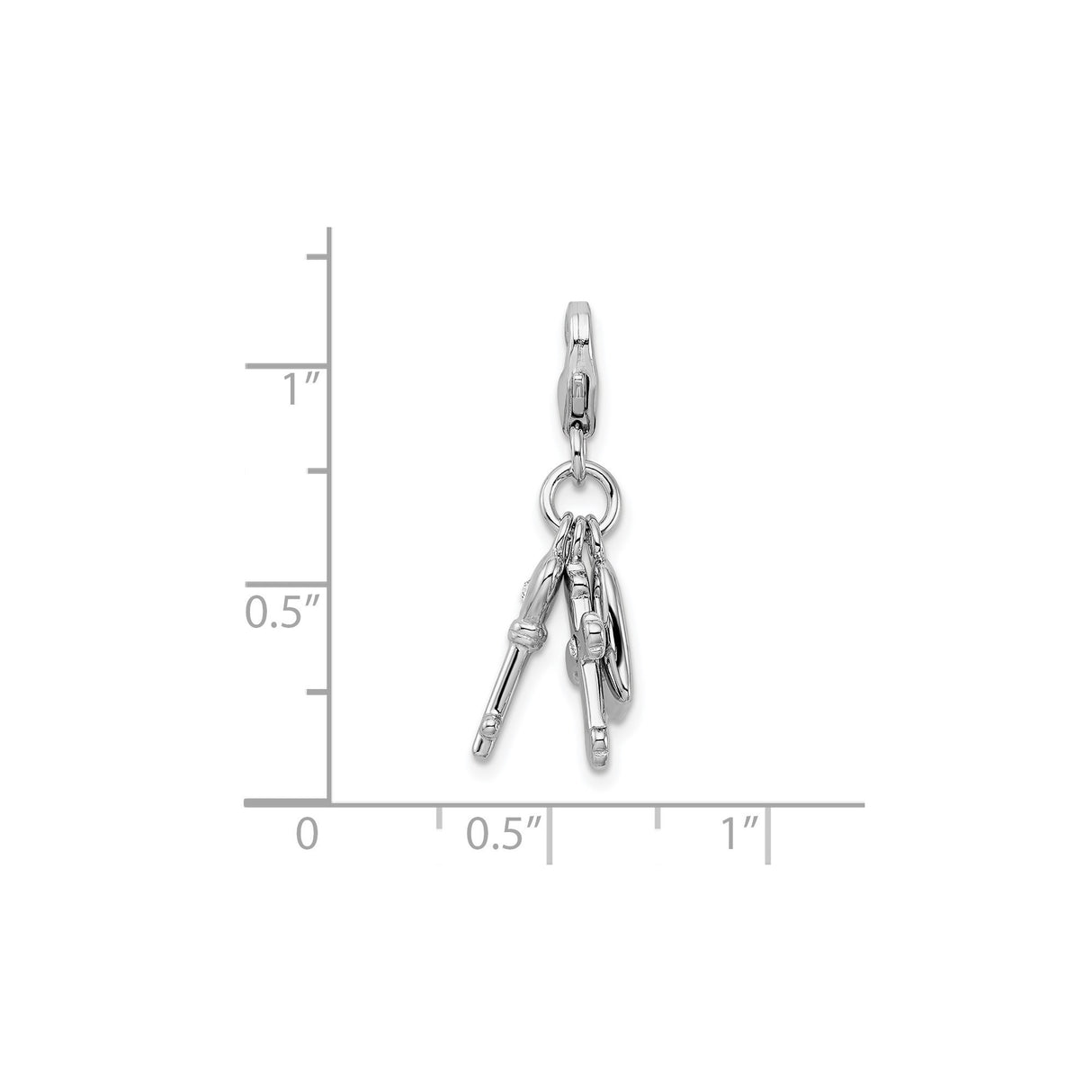 Sterling Silver Cross Key Pendant with Crystal, Minimalist Vintage Faith Jewelry