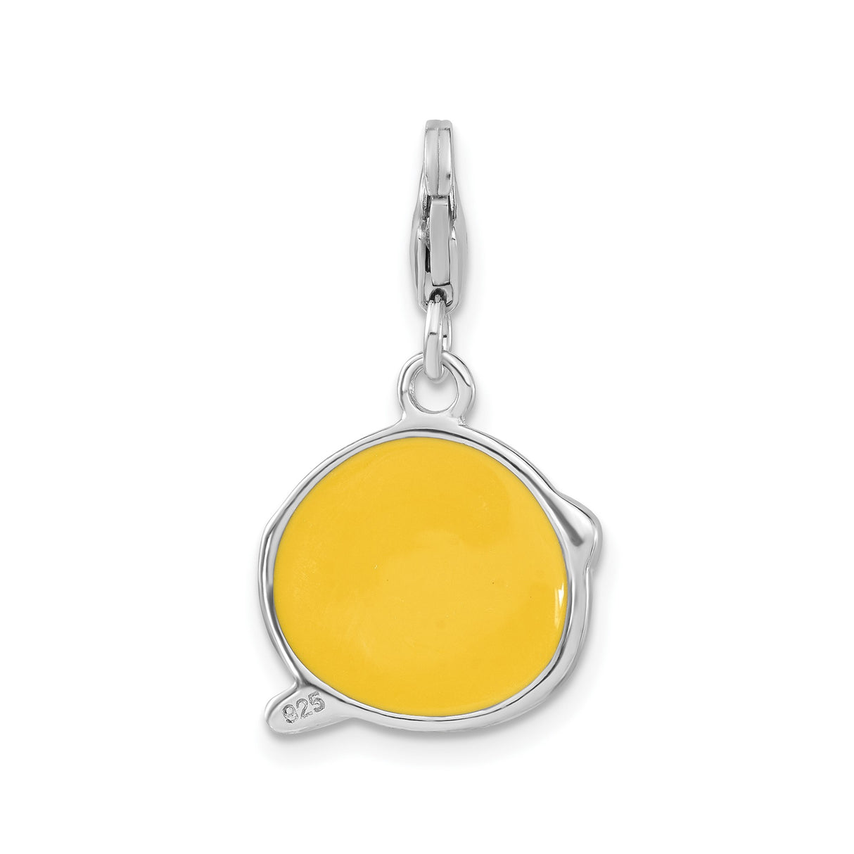 Sterling Silver Emoji Charm with Yellow Smiley Face and Black Sunglasses