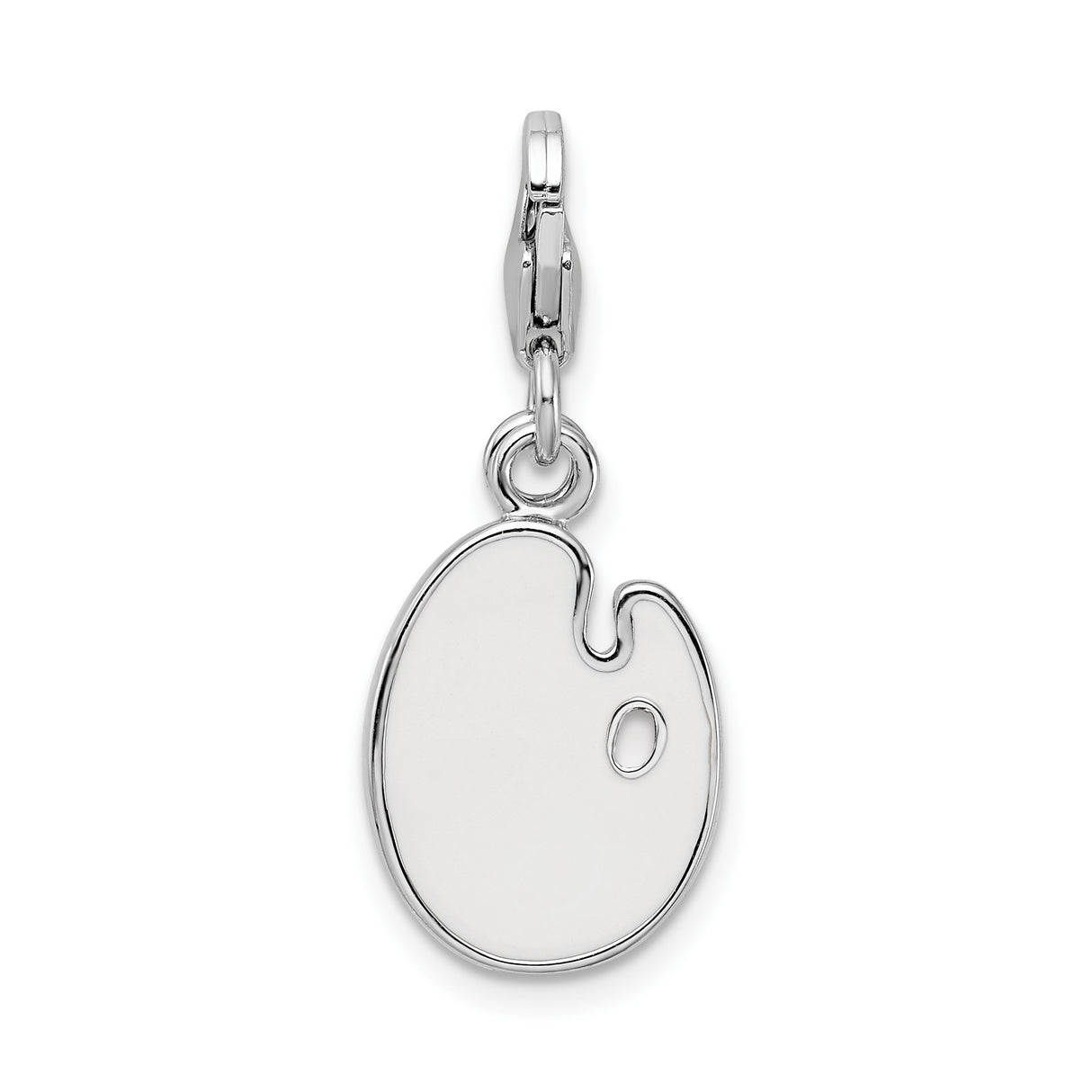 Sterling Silver Artist Palette Pendant with Paintbrush and Colorful Enamel Charm