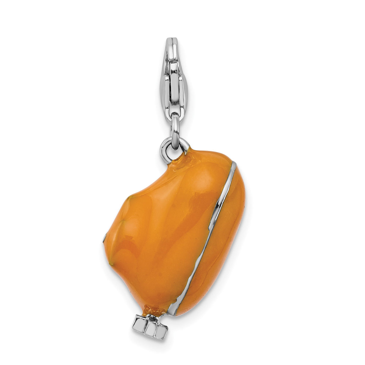 Sterling Silver Submarine Charm Pendant with Black Window Detail, Nautical Theme