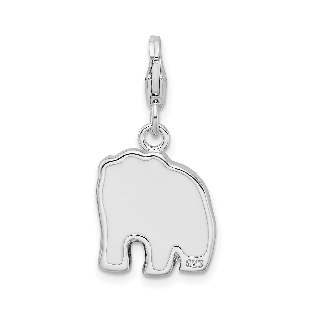 Sterling Silver Panda Bear Charm with Black and White Enamel, Animal Motif, Lobster Clasp