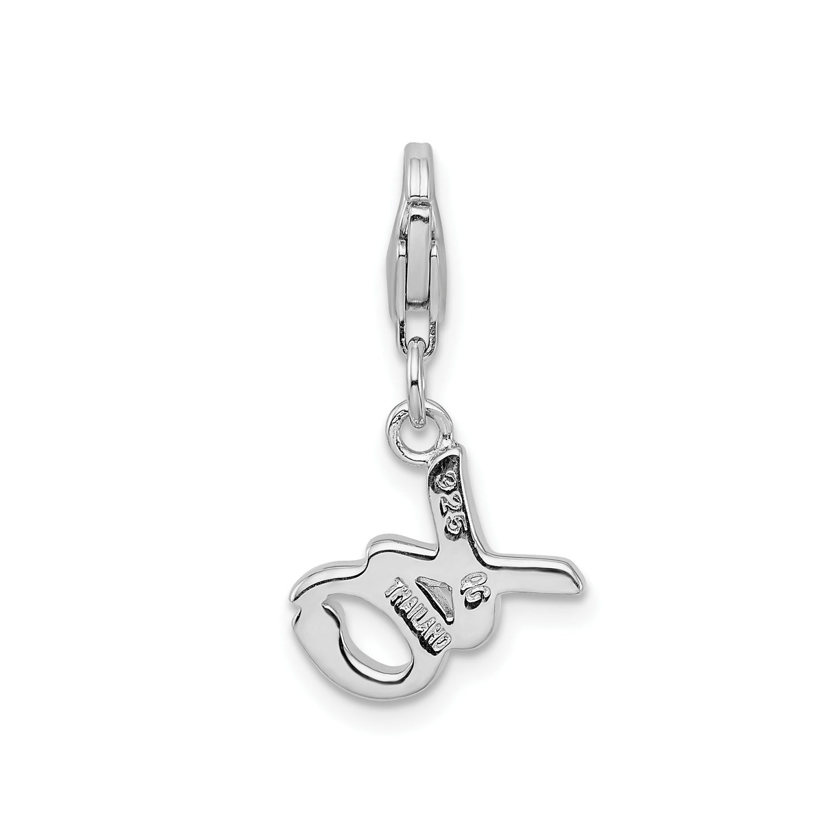 Sterling Silver XO Script Charm Pendant, Minimalist Love Charm for Necklace or Bracelet