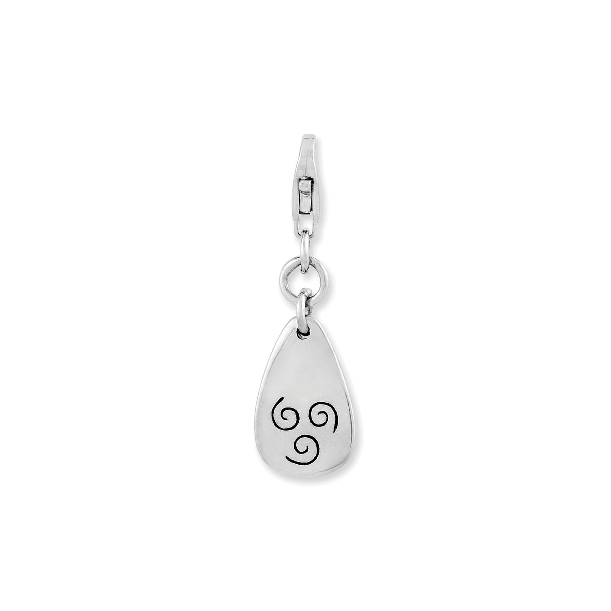 Sterling Silver Triskelion Pendant, Celtic Spiral Teardrop Charm, Unisex Pagan Jewelry