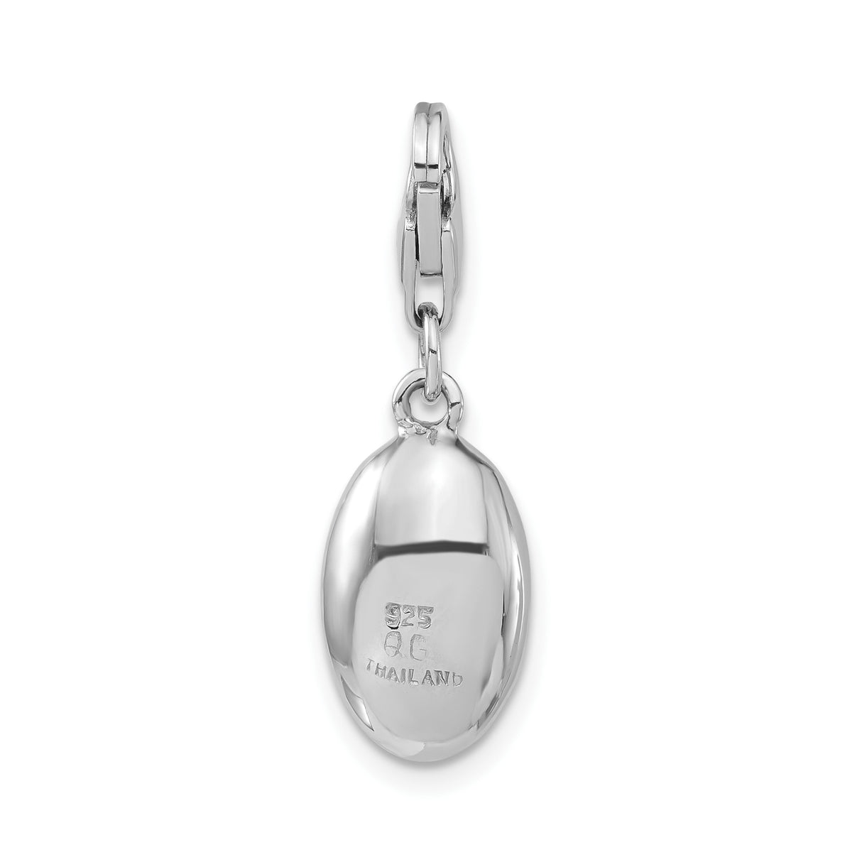 Sterling Silver Oval Pendant Charm with Inspirational Luck Message for Women or Unisex Use