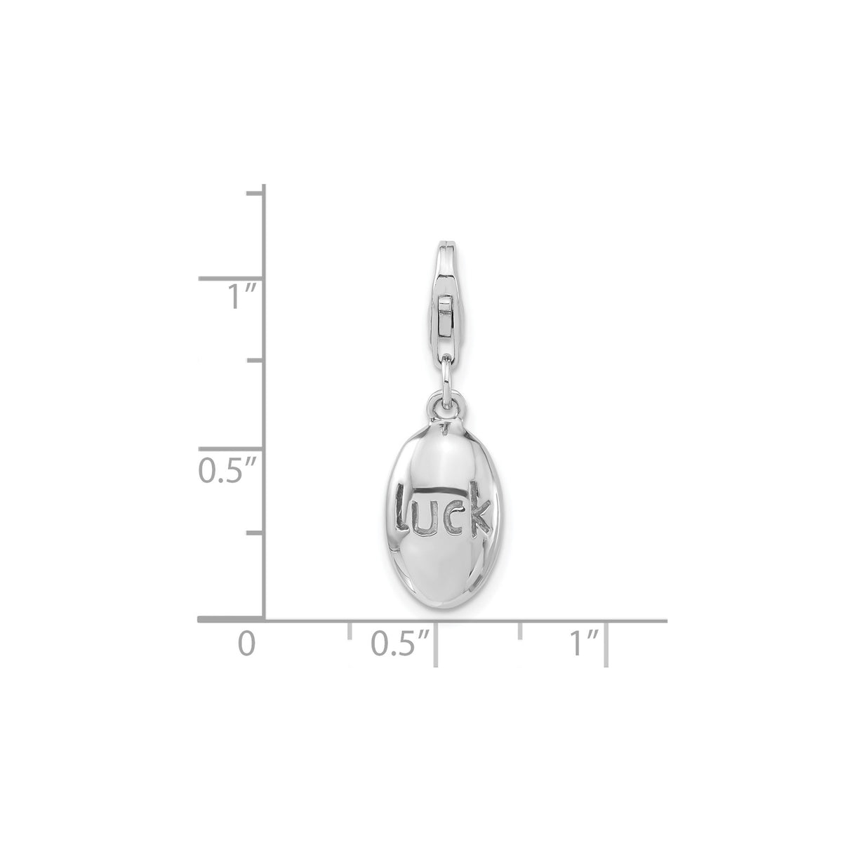 Sterling Silver Oval Pendant Charm with Inspirational Luck Message for Women or Unisex Use