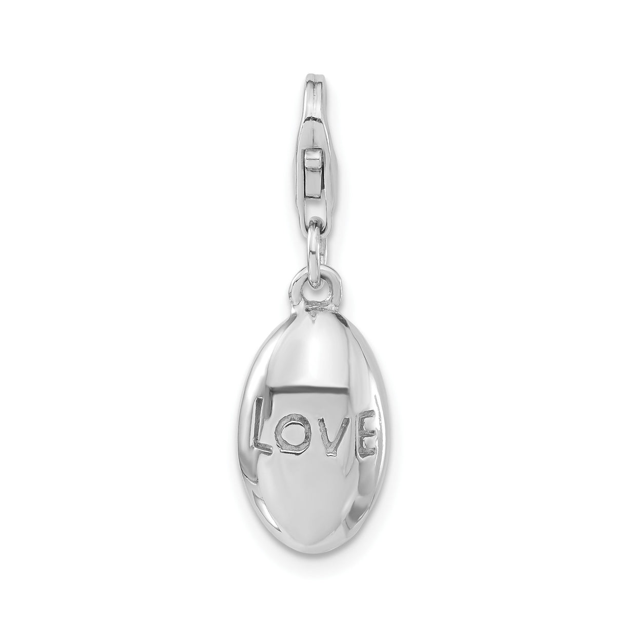 Sterling Silver Love Pendant Charm with Romantic Message for Bracelets or Necklaces