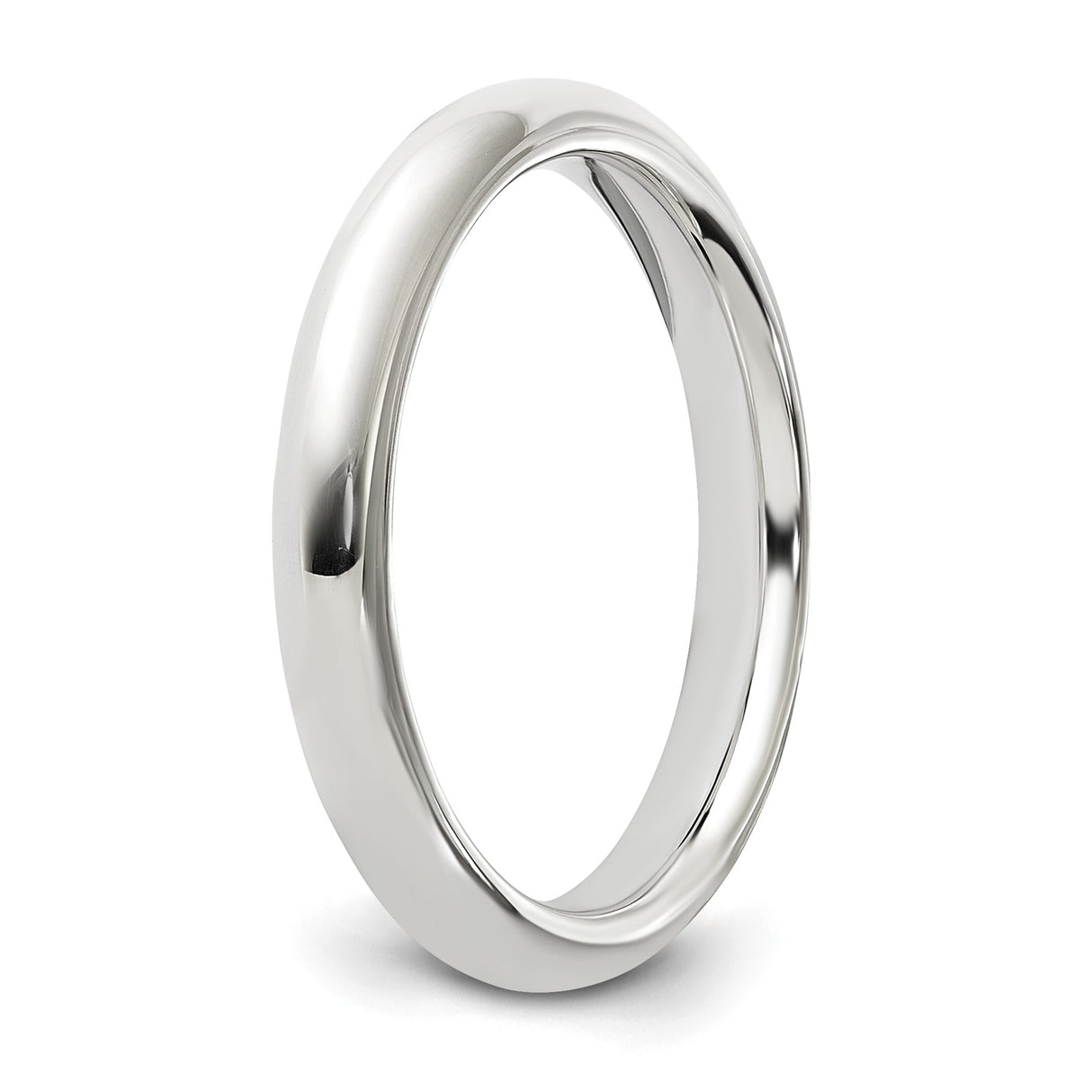 Sterling Silver Comfort Fit wedding band ring detail view