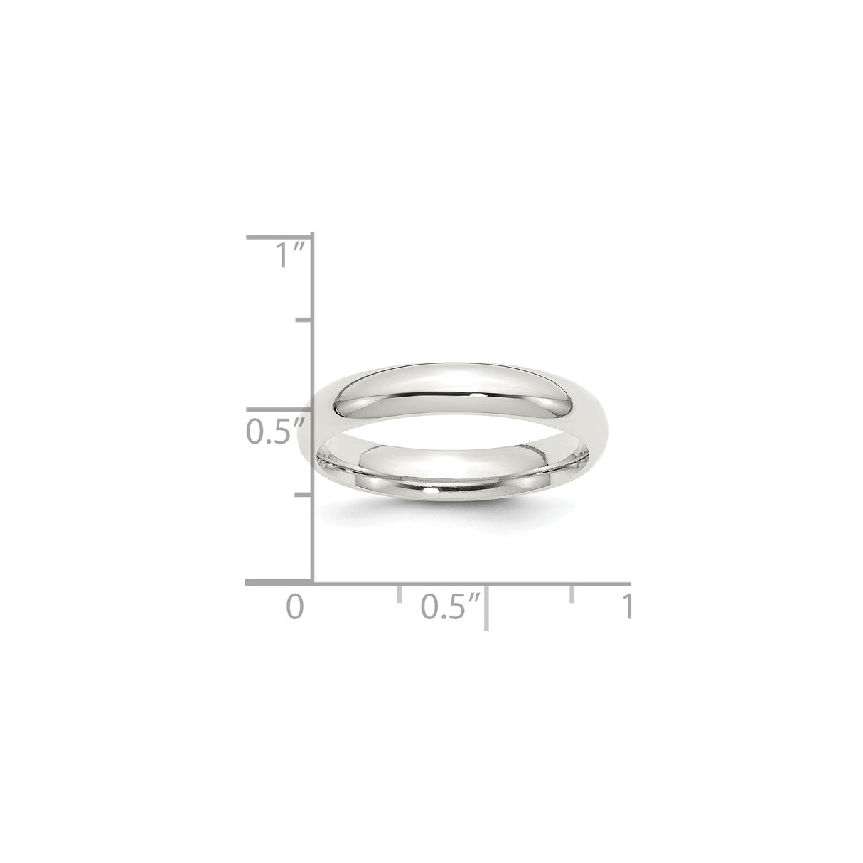 Sterling Silver Comfort Fit wedding band ring shown for scale