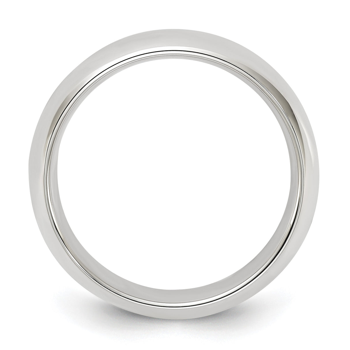 Sterling Silver Comfort Fit wedding band ring alternate angle
