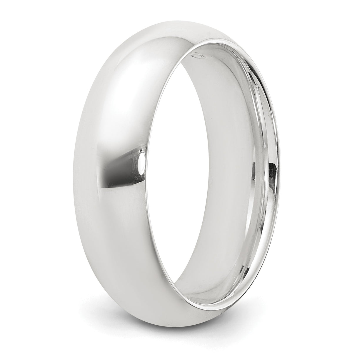 Sterling Silver Comfort Fit wedding band ring detail view