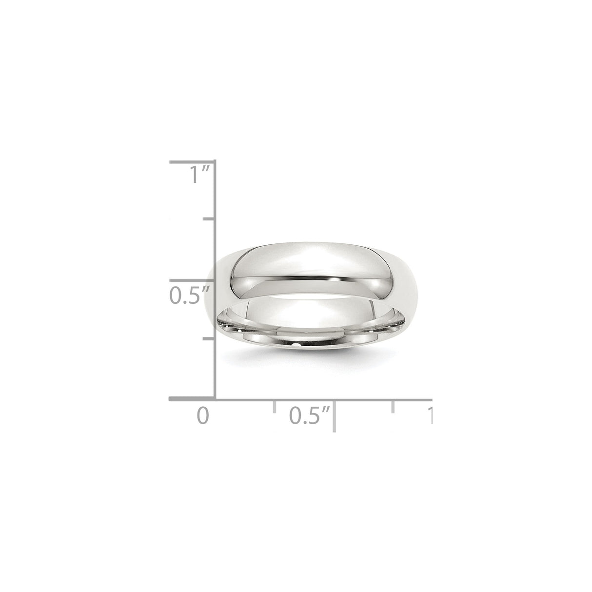 Sterling Silver Comfort Fit wedding band ring shown for scale