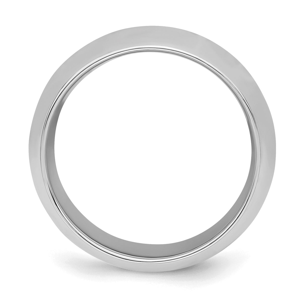 Sterling Silver Comfort Fit wedding band ring detail view