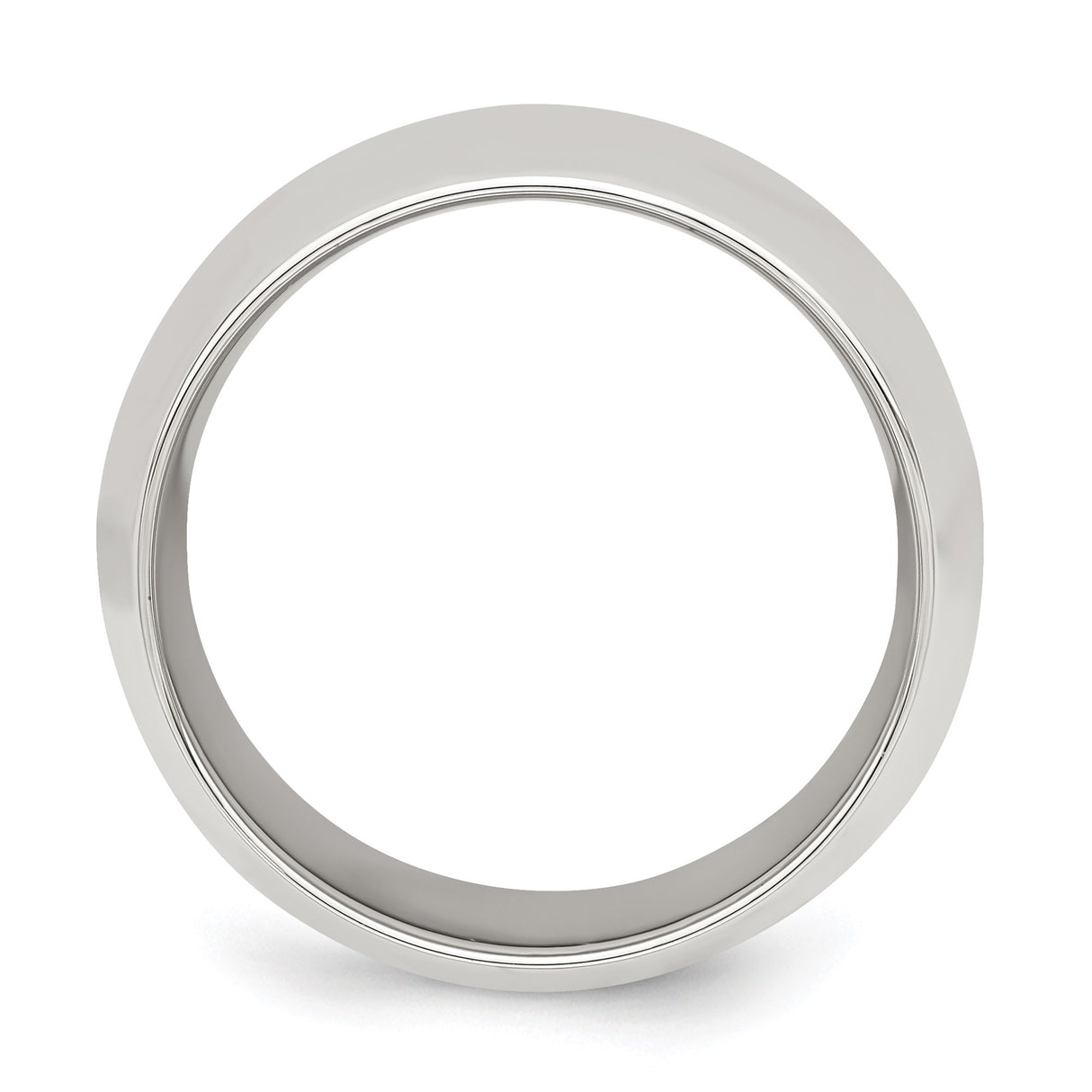 Sterling Silver Comfort Fit wedding band ring alternate angle