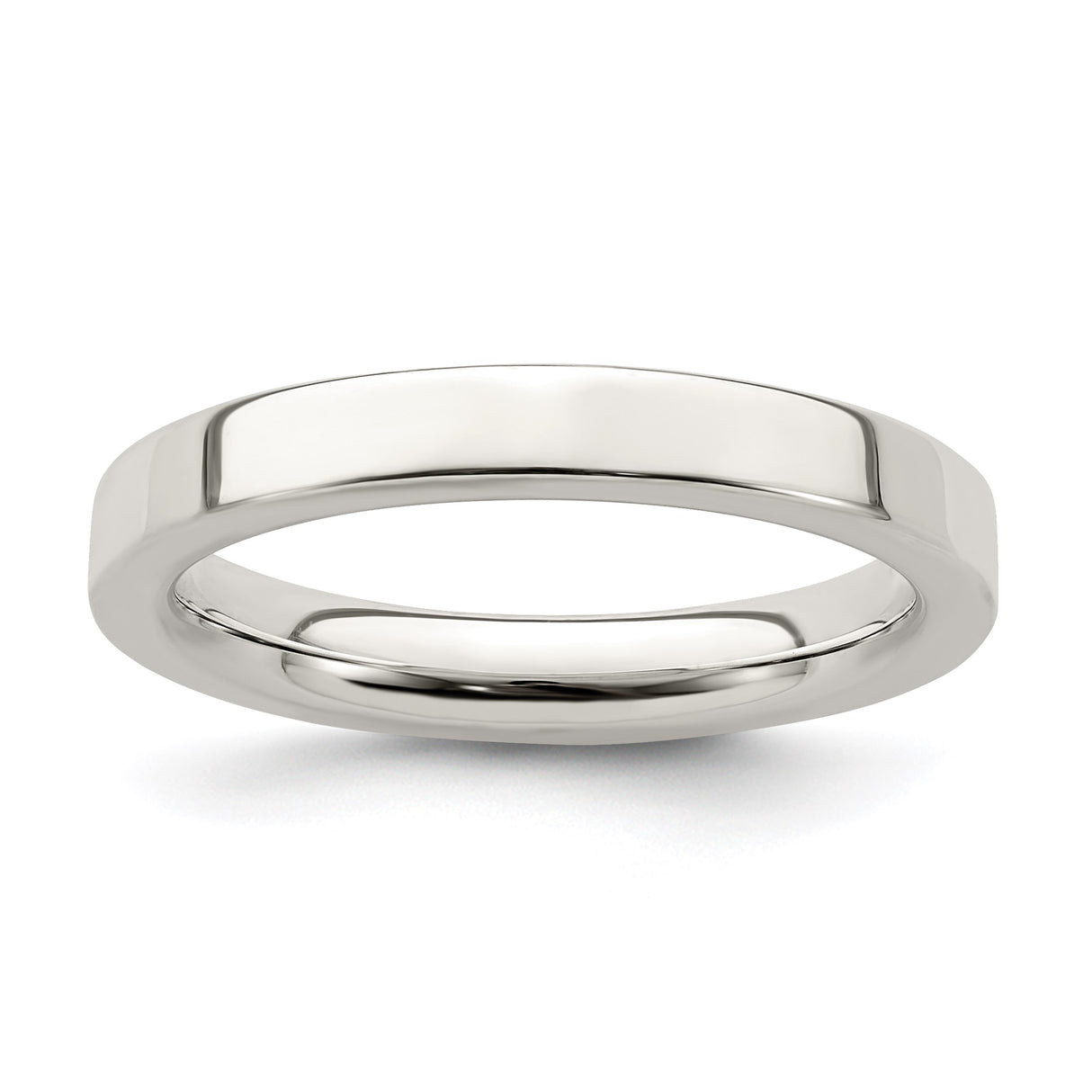 Sterling Silver Flat, Comfort Fit wedding band ring
